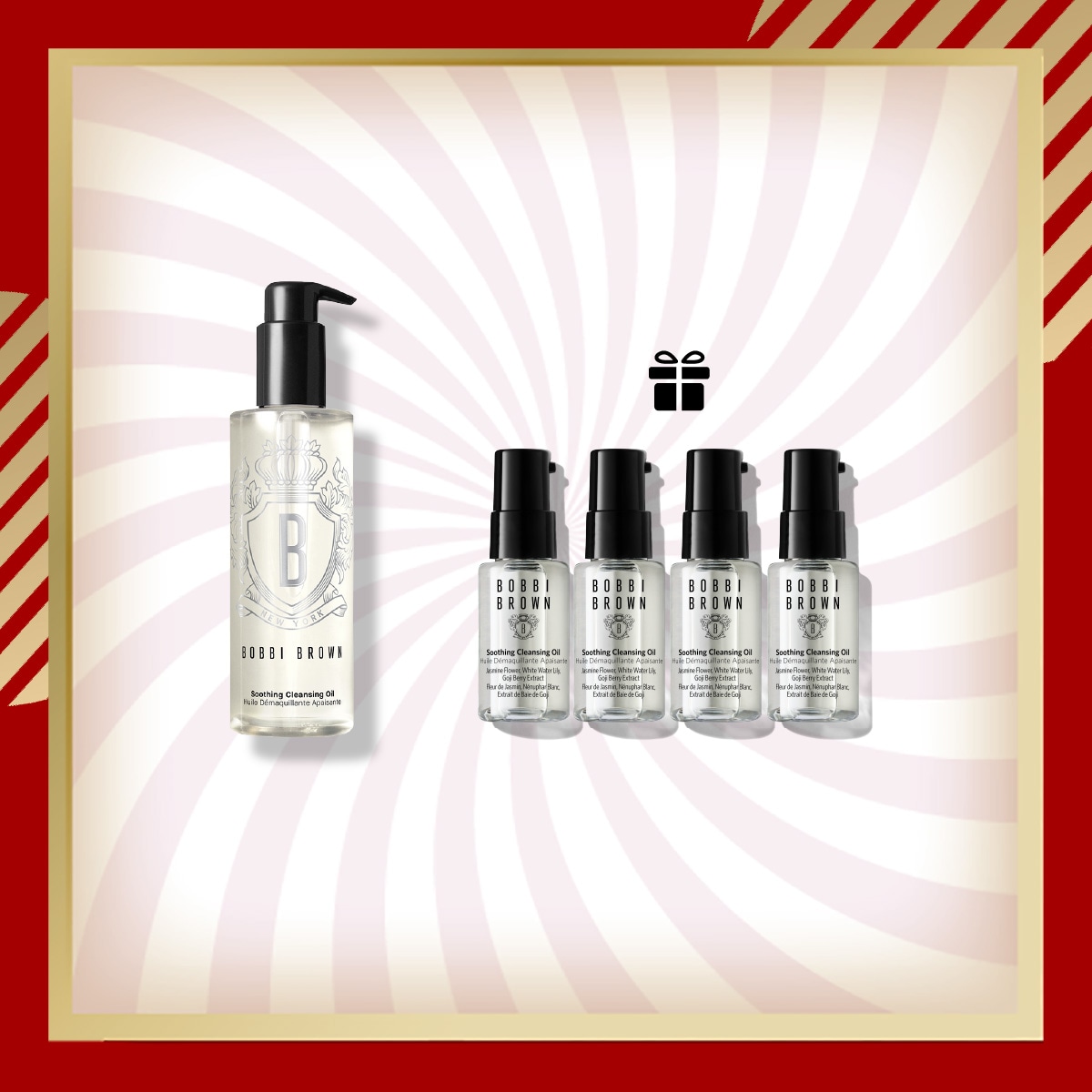 Close up of model eye showcasing defined brows and a natural, shimmery eye look